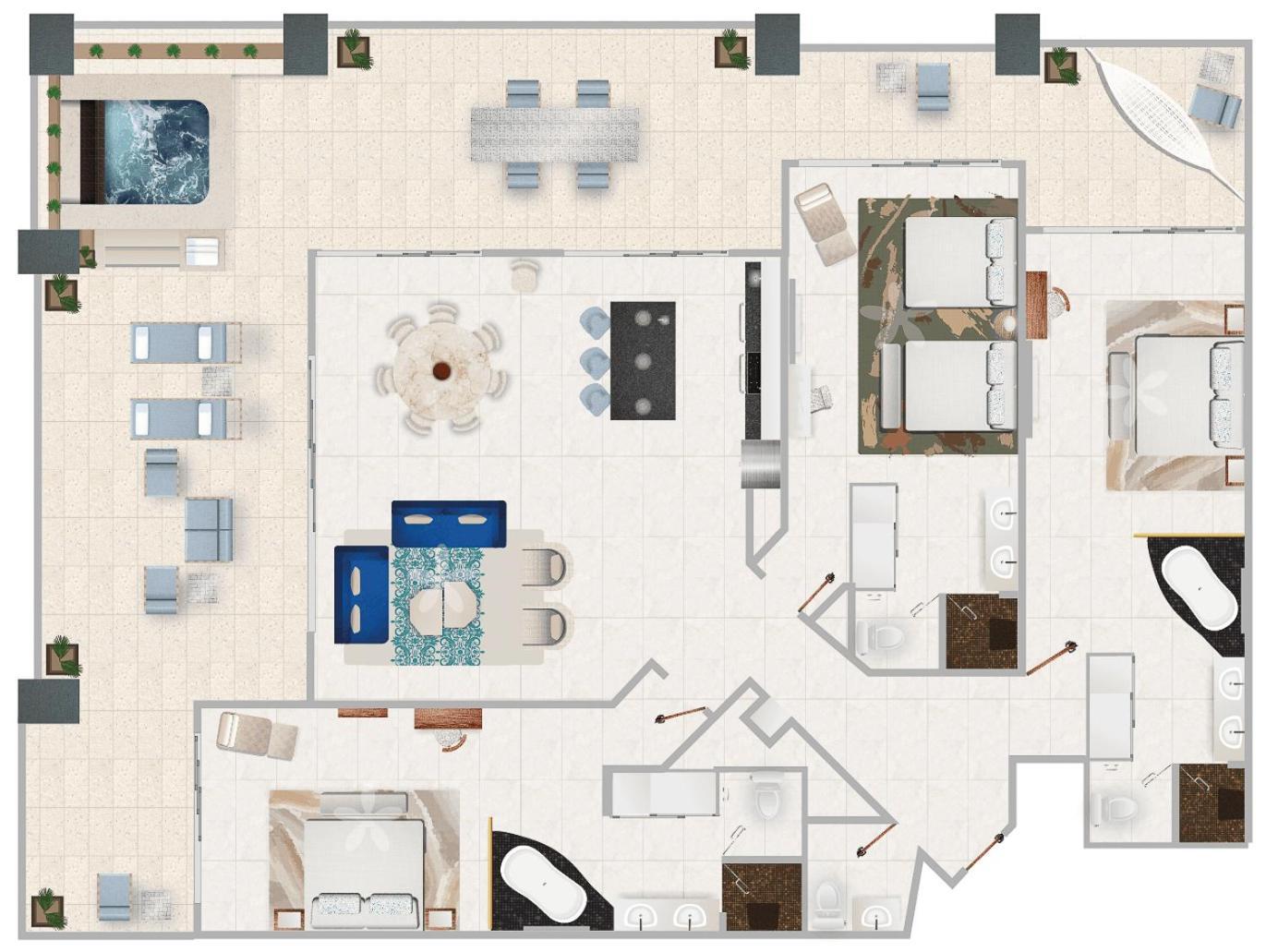 Apartamento Residential Retreat 3 Bedroom Ocean Front Garza Blanca Cabos & *
