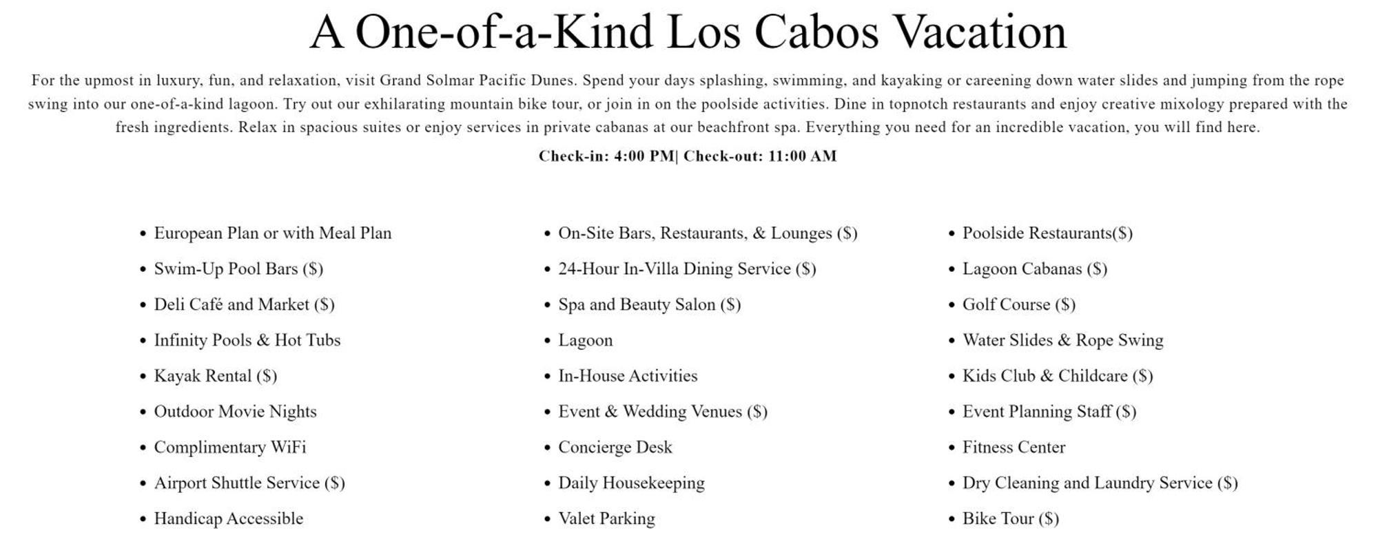 Grand Solmar Pacific Dunes Golf And Spa * Cabo San Lucas